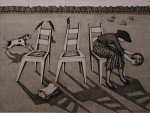 <b>Dogs at Play</b>, 1987<br>pen and ink, 17x24 image<br>$8000
