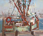 Shrimp Boat In Red And Green