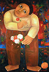 Boy Smelling the Roses