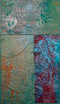 <b>Aegean Series 2</b><br>Acrylic/handmade paper/panel, 26x15x2<br>$800