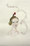 <b>Singing Finch</b>, 2012<br>Acrylic on paper, 30x22 inches unframed<br>$1100