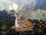 <b>Crowned Fawn</b>, 2010<br>Acrylic on panel, 40x50 inches<br>$7200