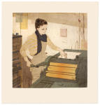 <b>The Light and the Letterpress</b>, 2012<br>Woodcut and drypoint on paper, 16x16 plates, 22x23 paper<br>$1300