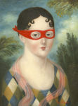 <b>Acrobat with Red Mask</b><br>Oil on panel, 8x6 inches<br>$1700