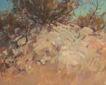 <b>Texas Scrub</b>, 2009<br>Oil on linen laid on board, 16x20 inches<br>$2150