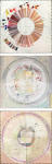 <b>San Francisco Triptych: Antiques Faire</b>, 2012<br>Drypoint, acrylic, crayon and watercolor mounted on panel, 50x16 inches<br>$2100