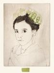 <b>Olive</b>, 2012<br>Drypoint, crayon and crayon wrapper on paper, 8x6 plate, 15x11 paper<br>$400