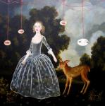 <b>Little Buck</b>, 2009<br>Acrylic on wood panel, 36x36 inches<br>$5800