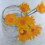 <b>All Over Yellow</b>, 2010<br>Oil on panel, 30x30 inches<br>$2200
