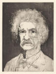 <b>The Aging of Mark Twain on One Copper Plate- Stage 5</b>, 2012<br>Drypoint, 16x12 plate, 22x17 paper- part of 5 print suite<br>$2500