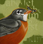 <b>Robin II</b><br>acrylic on Canvas, 12x12 inches<br>$350