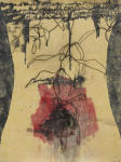 <b>Reflection</b>, 2010<br>Ink, gouache, acrylic, rice paper on paper, 30x22 image, 36x28 inches framed<br>$1600