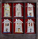 <b>The Neighbors</b>, 2010<br>Mixed Media Collage, 21x21 inches<br>$550