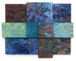 <b>Swim the Night Sky II</b>, 2011<br>Kon'nyaku, acrylic/handmade paper/panel, 25x33x3 inches<br><i>sold</i>