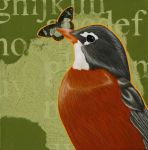 <b>Robin I</b><br>Acrylic on Canvas, 12x12 inches<br>$350