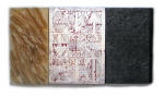 <b>Seed Charts</b>, 2012<br>Acrylic, aluminum leaf, flax/panel, 16x30 inches<br>$1100