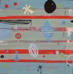 <b>Cool Blue</b><br>Mixed Media on panel, 12 x 12 inches<br><i>sold</i>