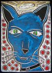 Blue Cat with Red Dots