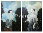 <b>Papergarland</b>, 2010<br>Acrylic on panel, 24x36 inches each<br><i>sold</i>
