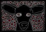 <b>Black Calf</b>, 2009<br>Scratchboard, 5x7 inches<br>$100