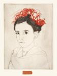 <b>Sunset</b>, 2012<br>Drypoint, crayon and crayon wrapper on paper, 8x6 plate, 15x11 paper<br>$400