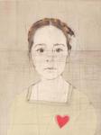 <b>Ava As Frida</b>, 2012<br>Woodcut and drypoint on paper, 8x6 plate, 15x11 paper<br>$500