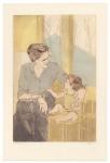 <b>First Conversation</b>, 2010<br>drypoint and aquatint on copper over woodcut, 22x15 inches unframed<br>$500