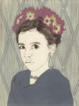 <b>Eden As Frida</b>, 2012<br>Woodcut and drypoint on paper, 8x6 plate, 15x11 paper<br>$500