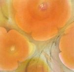 <b>Mexican Poppies III</b>, 2008<br>Watercolor, 10x10 image, 20x20 inches framed<br>$800