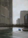 <b>Chicago River</b>, 2009<br>Oil, 12x9 inches<br>$1050