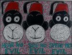 <b>No Evil</b>, 2009<br>Scratchboard, 16x20 inches<br>$500