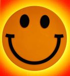 <b>Have a Nice Day</b>, 2009<br>Cast acrylic, luminous tube, electrical components, 16 inch diameter<br>$500