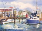 <b>Boats on the Bay</b><br>Watercolor, 20.5x28.5<br>$1450