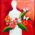 <b>Fertility, Fertility</b>, 2010<br>Oil on canvas and plexiglass, 24x24 inches<br>$1800