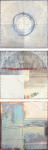 <b>San Francisco Triptych: Fog</b>, 2012<br>Drypoint, acrylic, crayon and watercolor mounted on panel, 50x16 inches<br>$2100