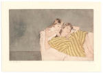 <b>Child and Mother</b>, 2010<br>drypoint and aquatint on copper over woodcut, 23x29 inches framed<br>$1200