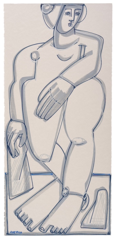 Woman in Gray Standing