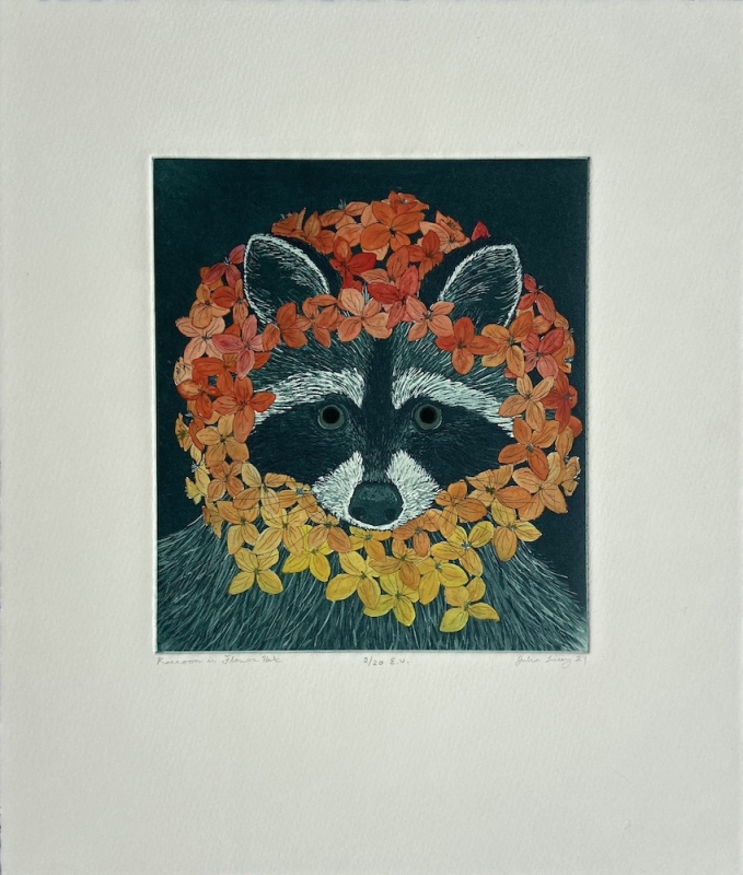 Raccoon in Flower Hat (orange mix), 7/20 E.V.