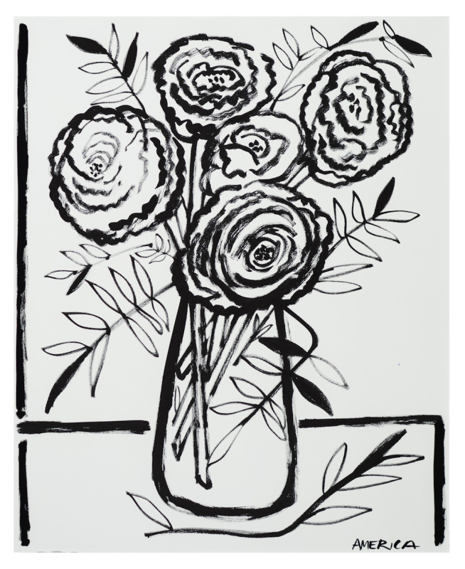 Heirloom Tea Roses in a Vase