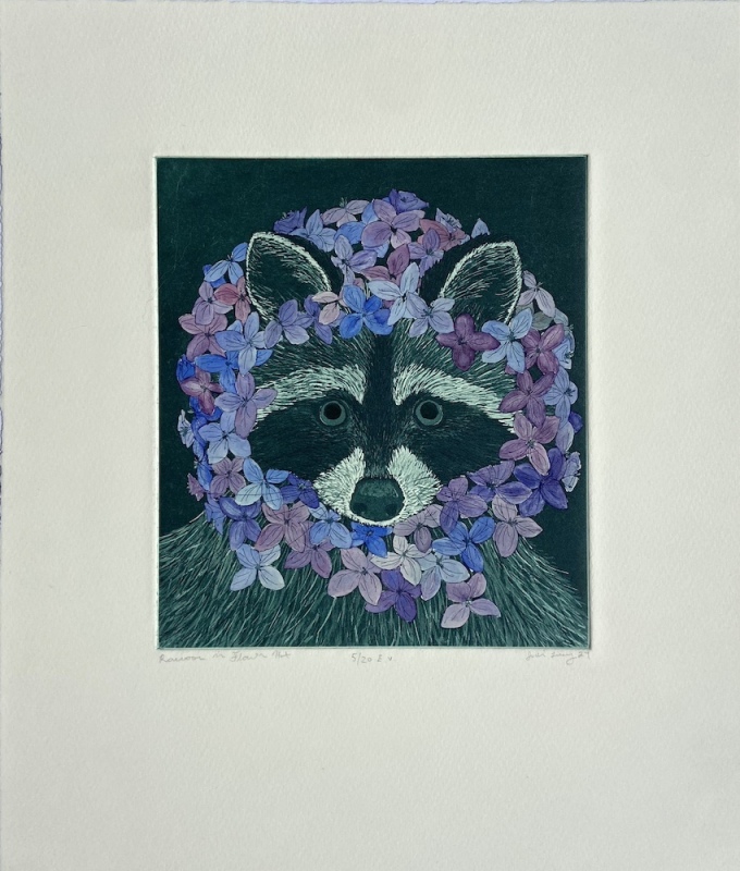 Raccoon in Flower Hat (purple), 5/20 E.V.